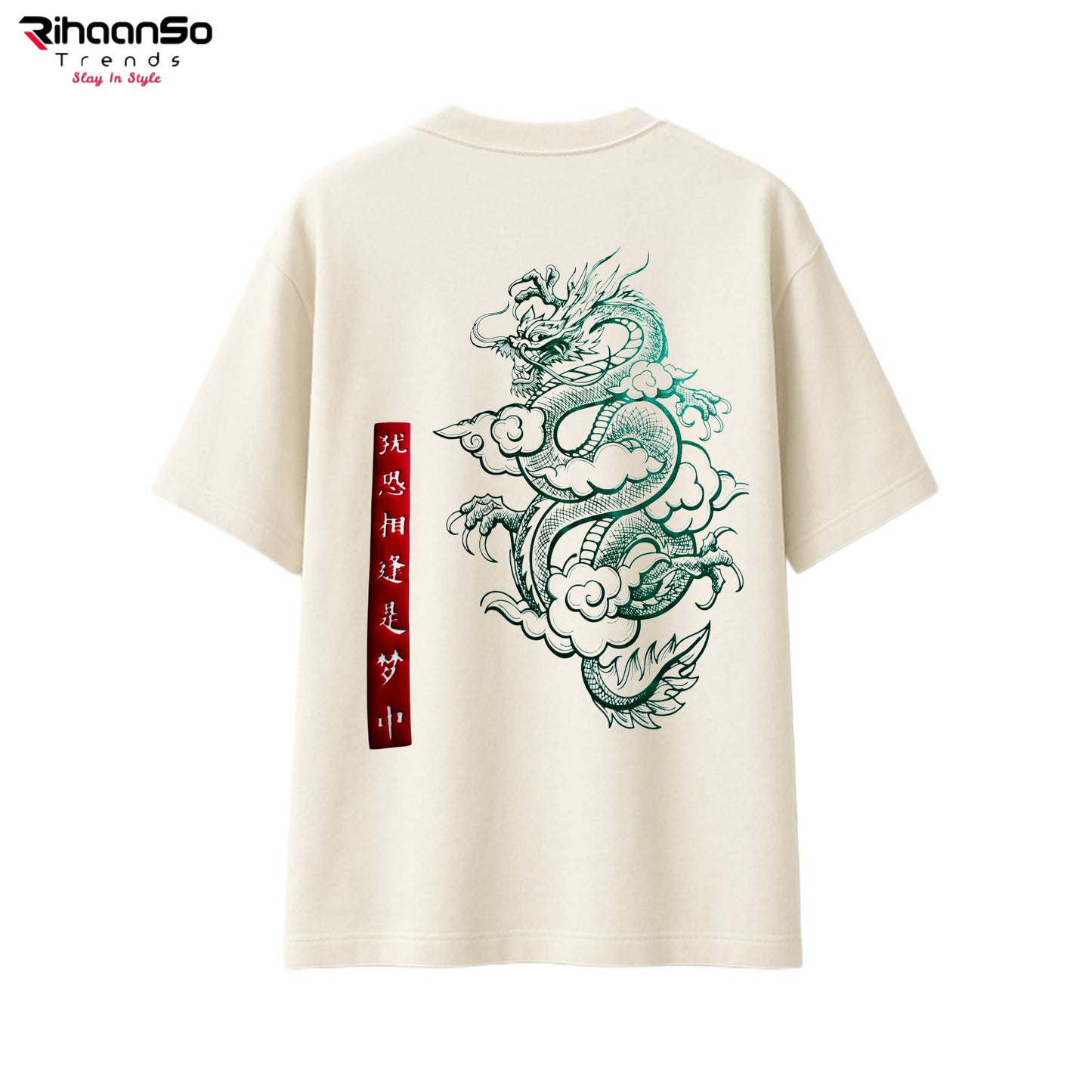 Azure Dragon Oversized Graphic Tee