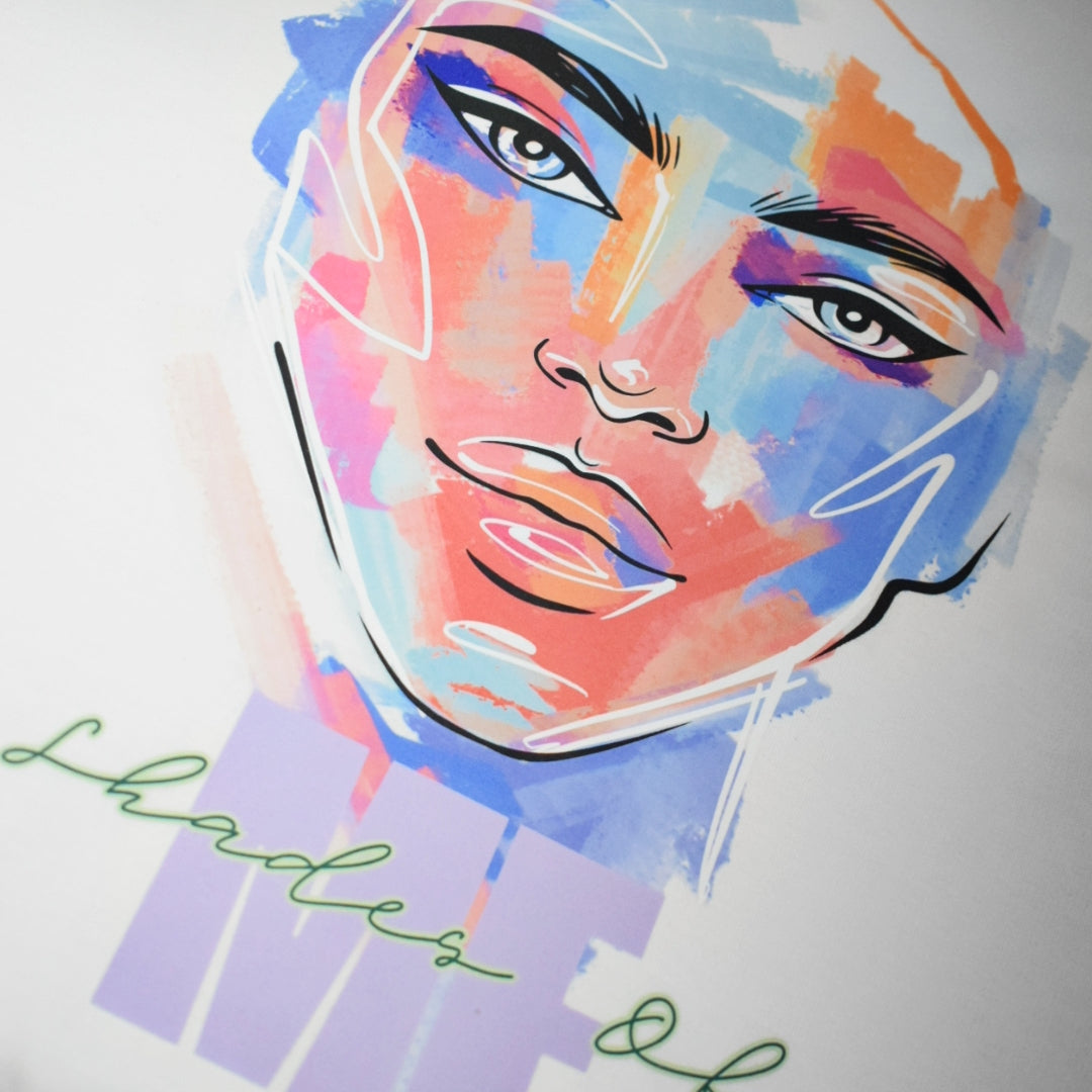 Shades of Me – Artistic Face Graphic Oversized Tee
