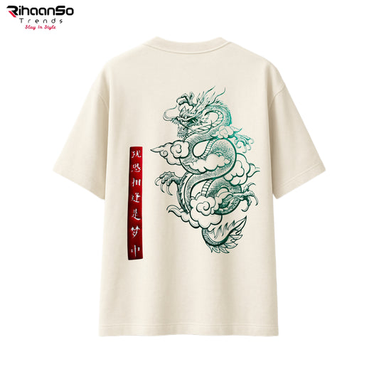 Azure Dragon Oversized Graphic Tee