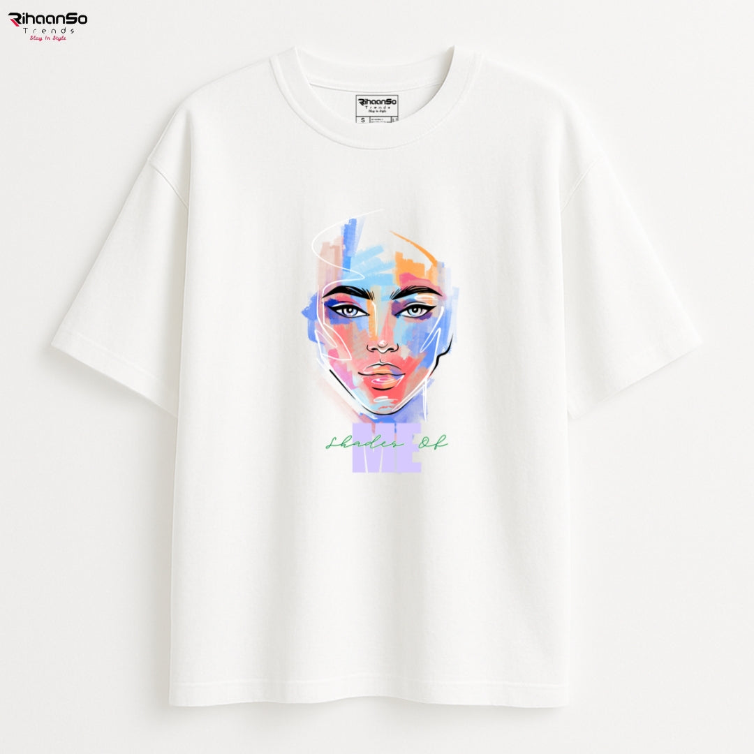 Shades of Me – Artistic Face Graphic Oversized Tee