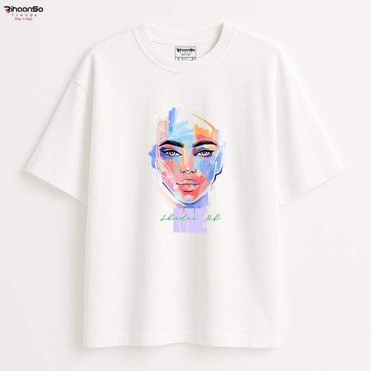 Shades of Me – Artistic Face Graphic Oversized Tee