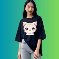 Kawaii Kitty Oversized Tee